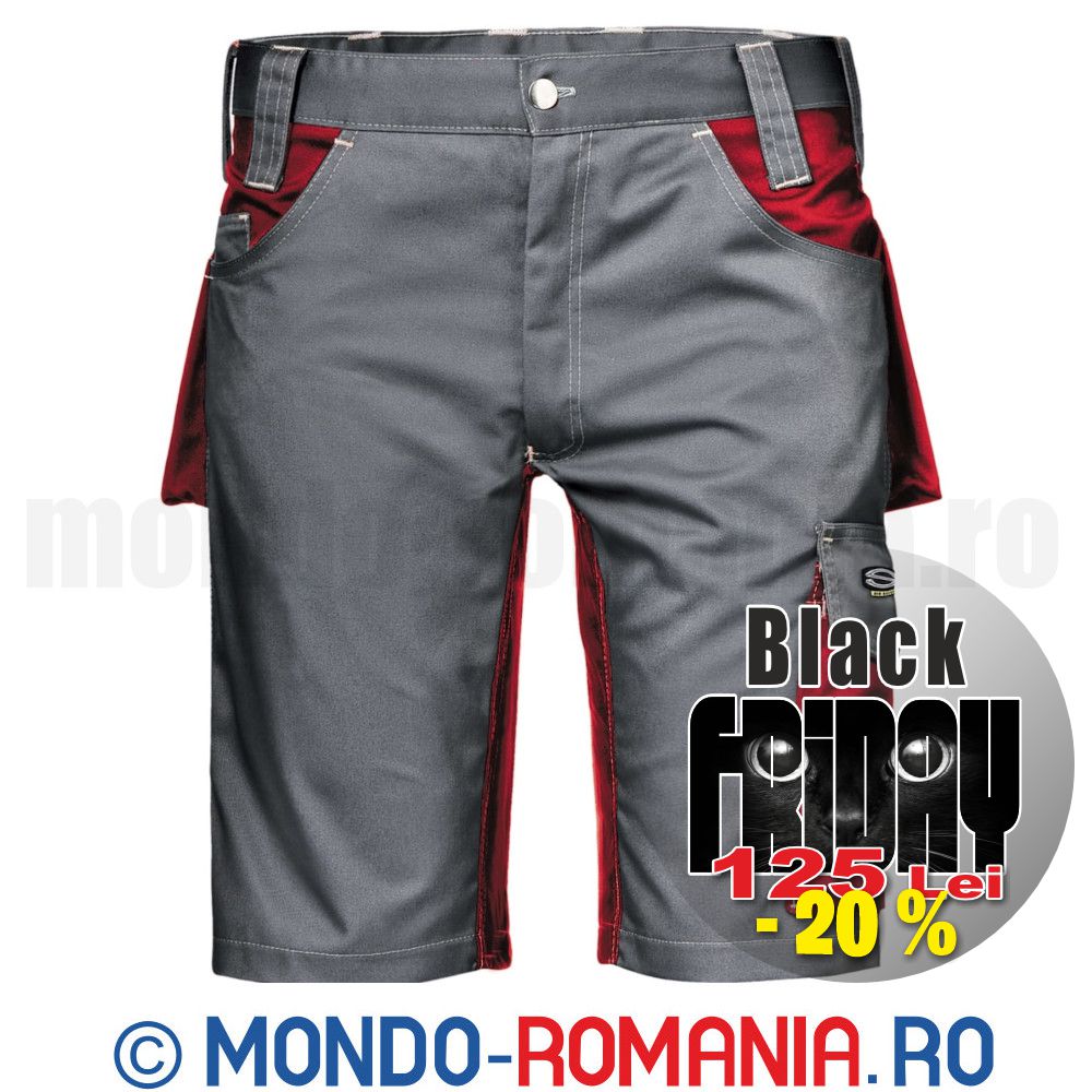 Pantaloni scurti FUSION gri-rosu - Echipamente de lucru